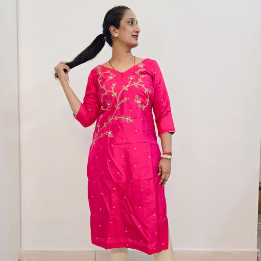 Gulabi Zari Kurta