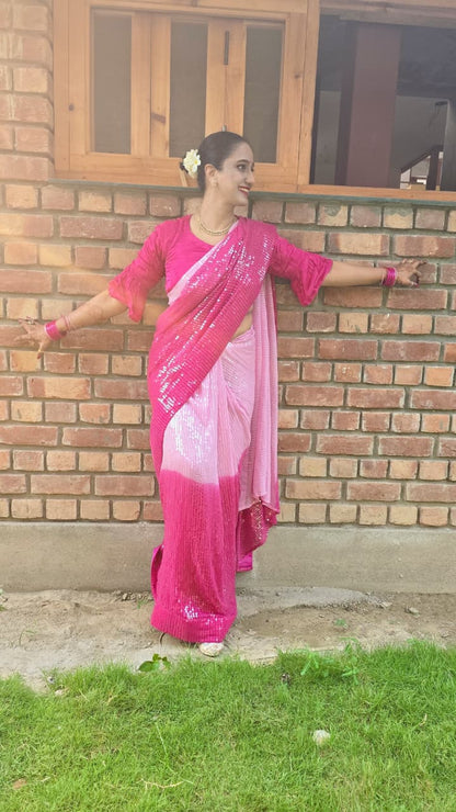 Gulabi Tarang Saree