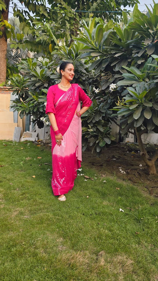 Gulabi Tarang Saree