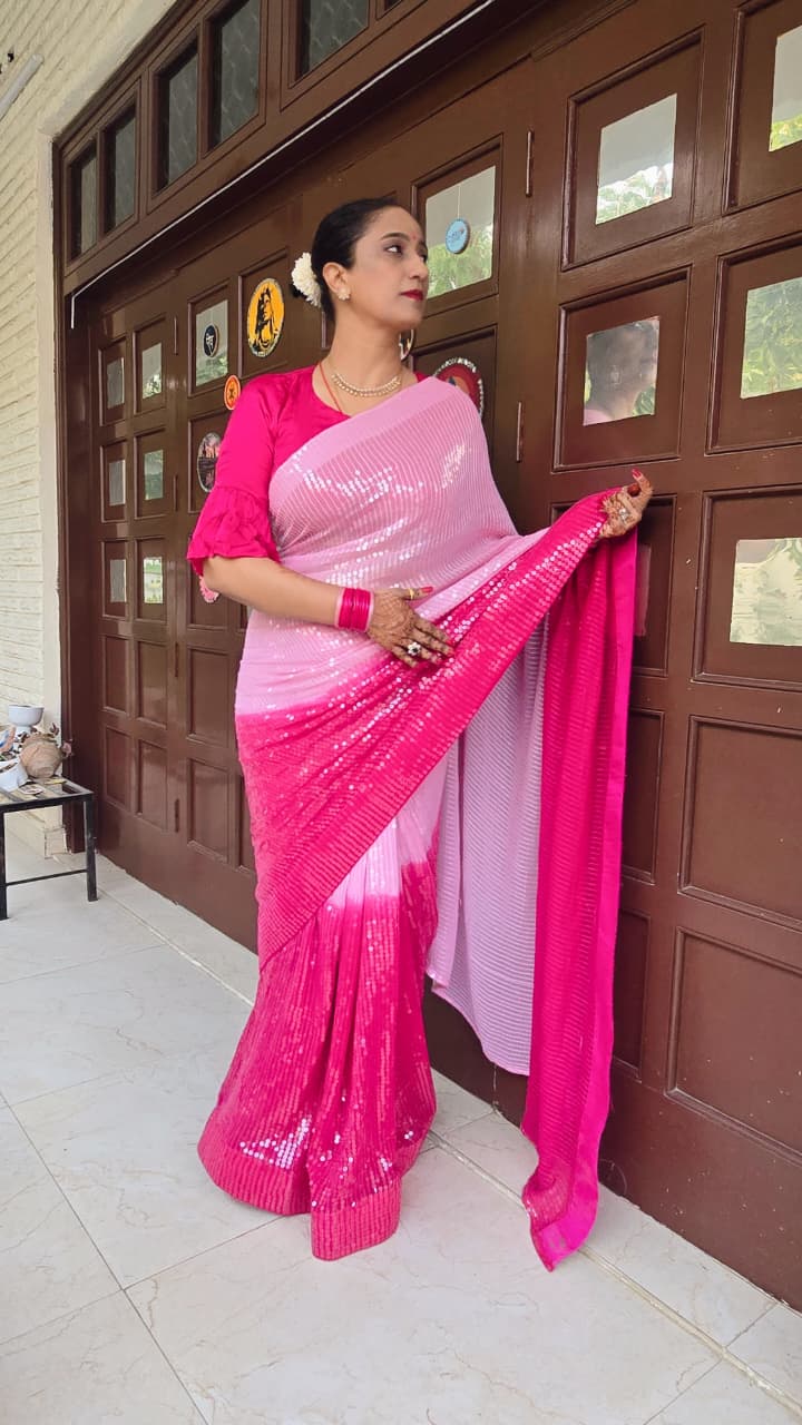 Gulabi Tarang Saree