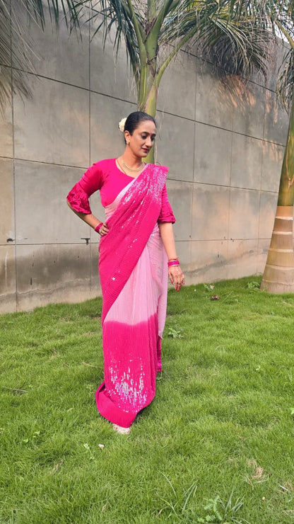 Gulabi Tarang Saree