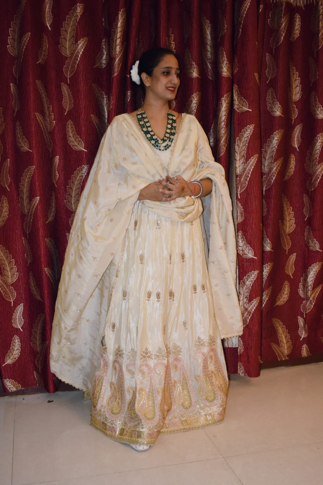 Sunheri Dhoop Tissue Lehenga ✨