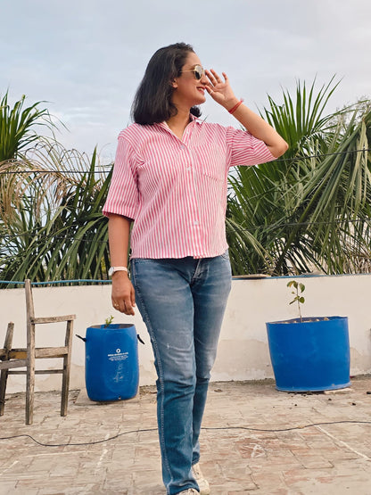 Rosy Stripe Everyday Shirt 🌸