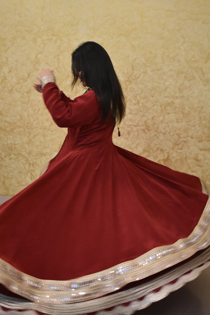 Sindoori Shobha – Crepe Double Flare Anarkali Set