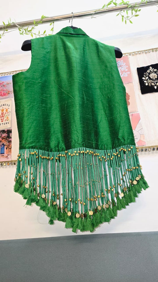 Taarika Raw Silk Tassel Jacket