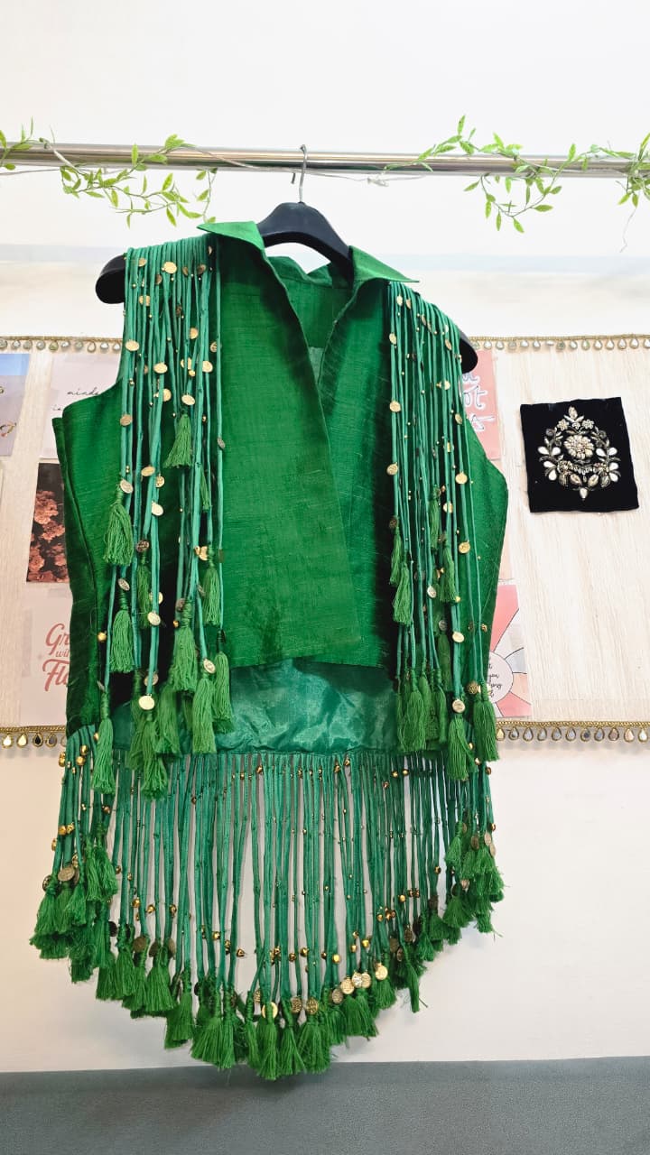 Taarika Raw Silk Tassel Jacket