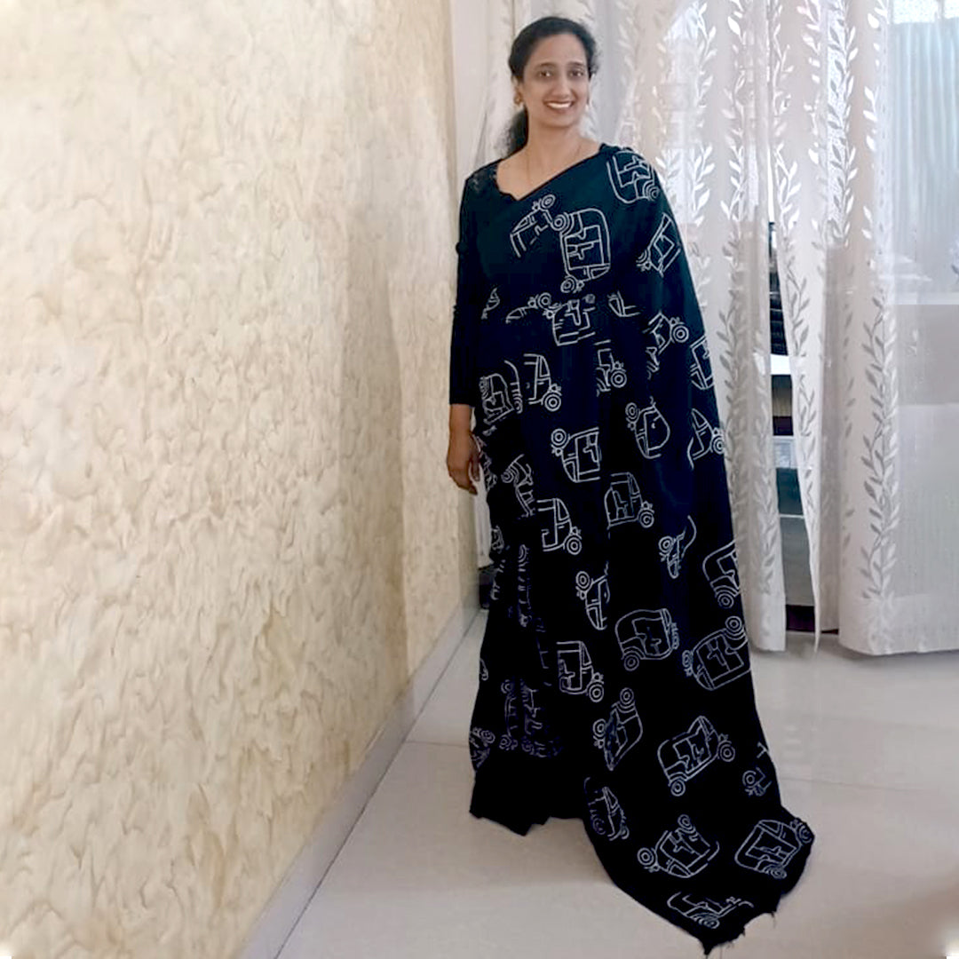 Black Printed Ojasvini Saree