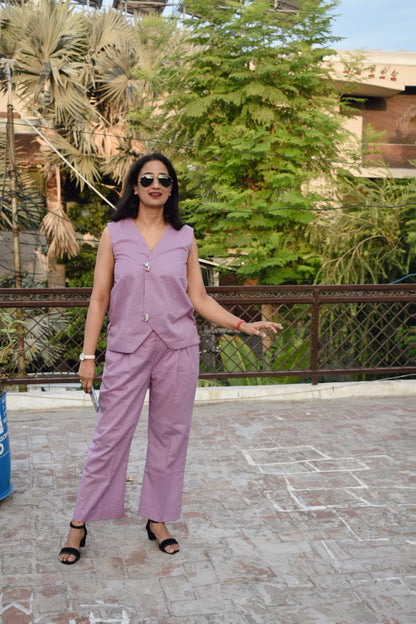 Cat Linen Co-ord Set