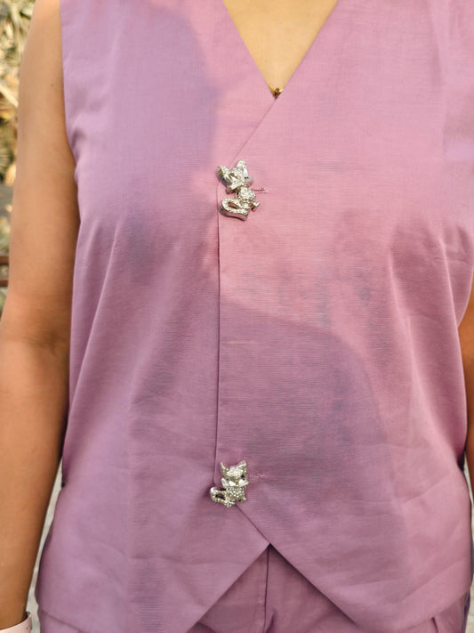 Cat Linen Co-ord Set