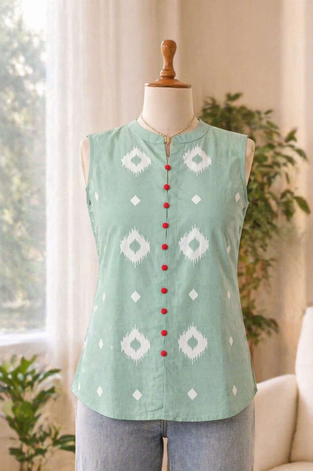 Mint Breeze Ikat Top