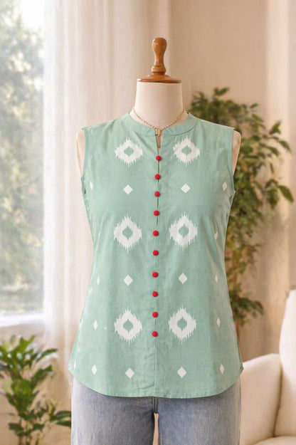 Mint Breeze Ikat Top