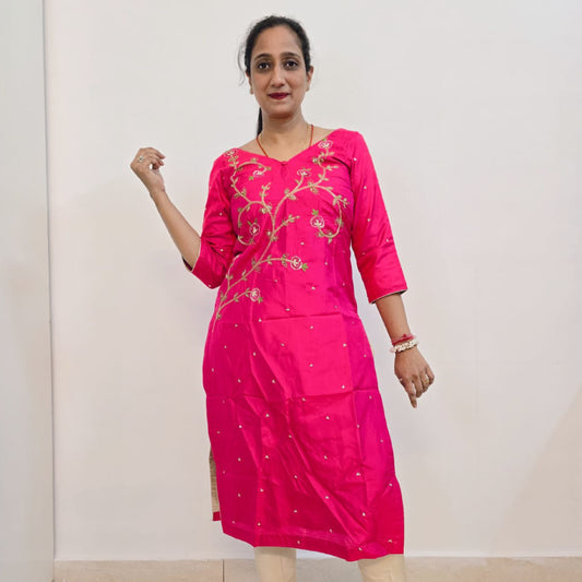 Gulabi Zari Kurta