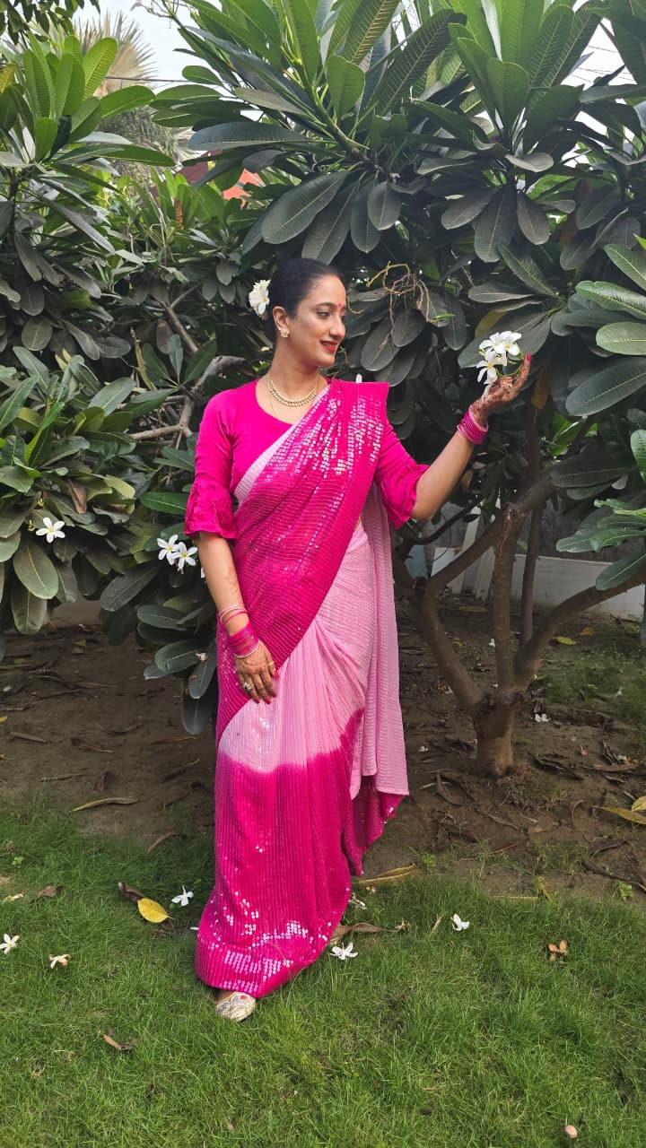 Gulabi Tarang Saree