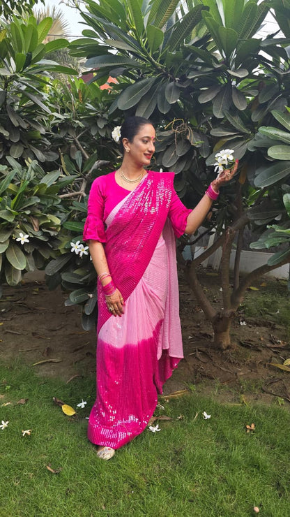 Gulabi Tarang Saree