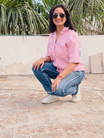 Rosy Stripe Everyday Shirt 🌸