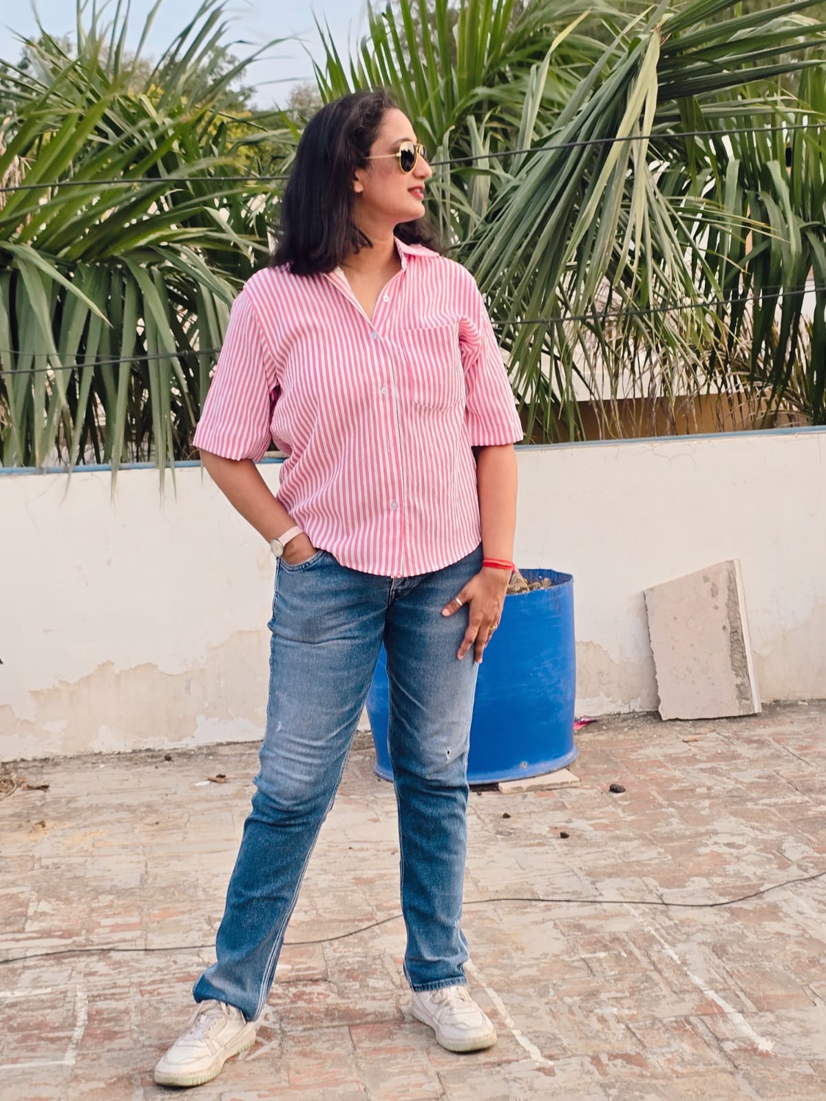 Rosy Stripe Everyday Shirt 🌸