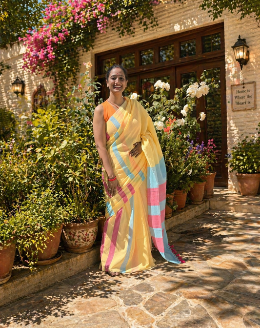 Basanti Tarang Saree